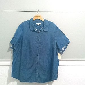 Coldwater Creek, Plus size, mini dot shirt